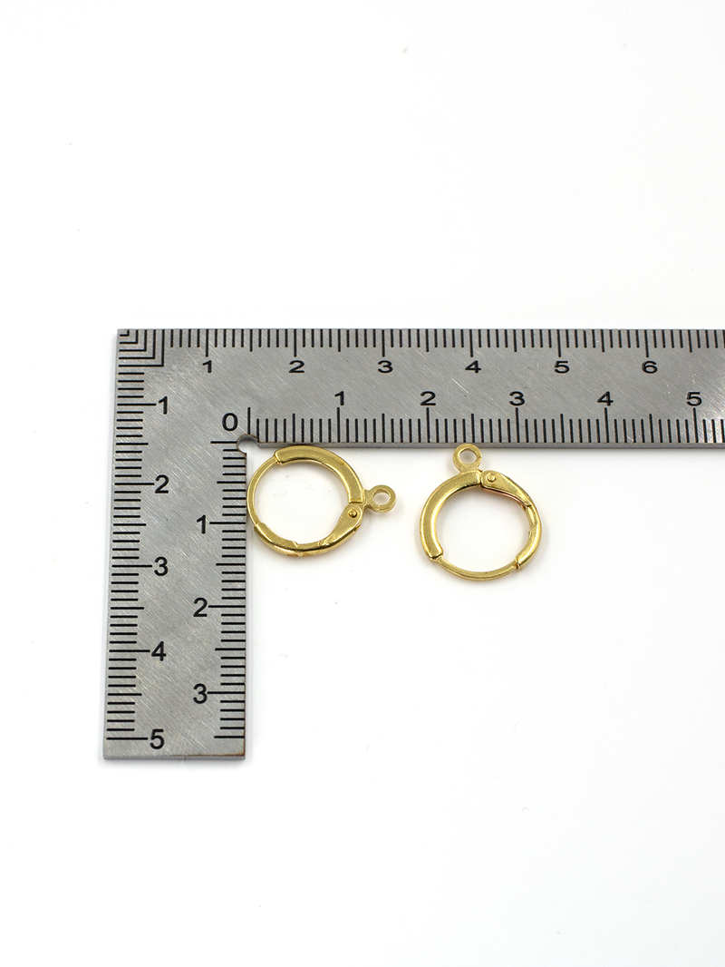 5 pairs x Raw Brass Huggie Hoop Earrings Blanks, 17x13.5mm (C0432)