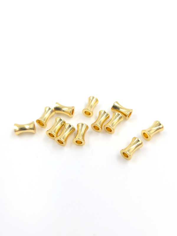 10 x 18K Gold Plated Brass Tube Spacer Beads, 8x5mm (2084G)