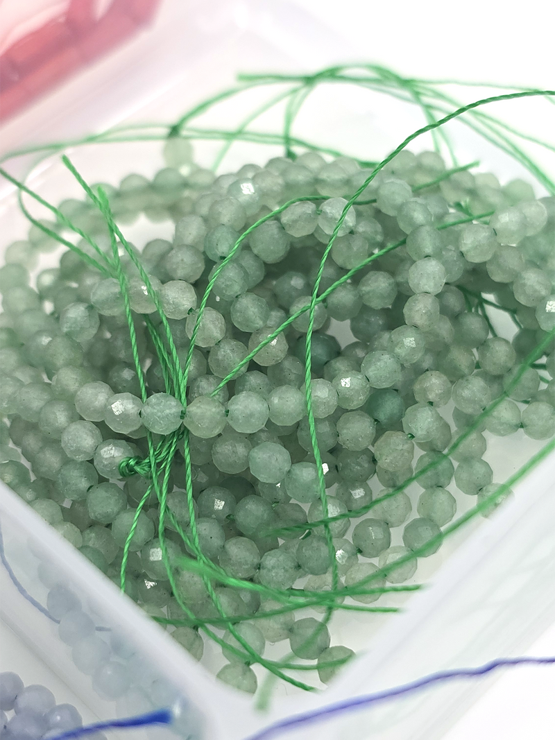 1 strand x 3mm Faceted Round Aventurine Gemstone Beads (4145)