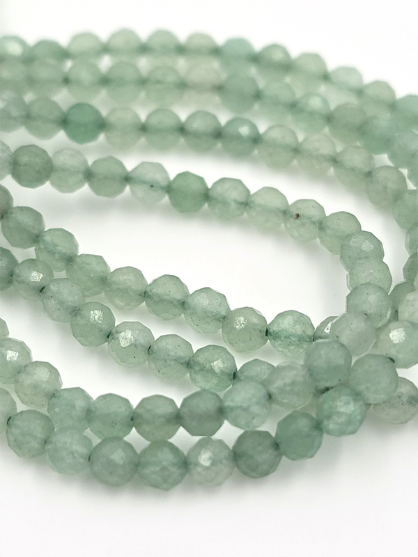 1 strand x 3mm Faceted Round Aventurine Gemstone Beads (4145)