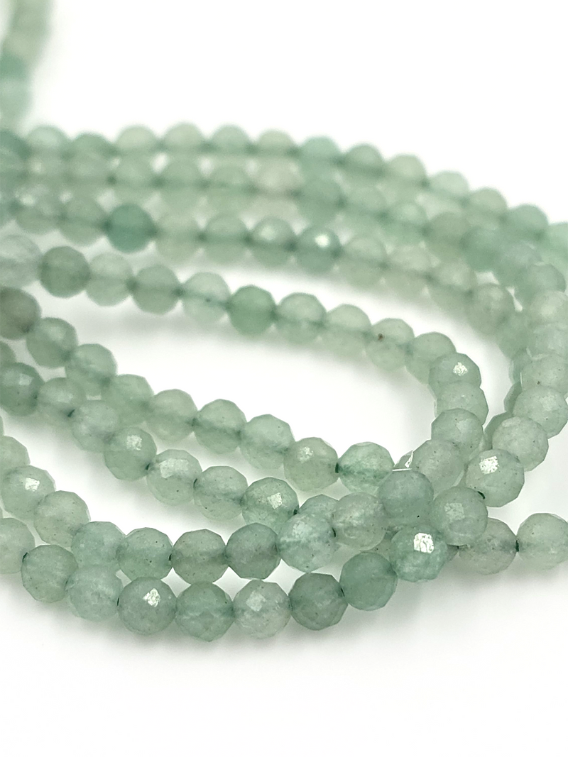 1 strand x 3mm Faceted Round Aventurine Gemstone Beads (4145)