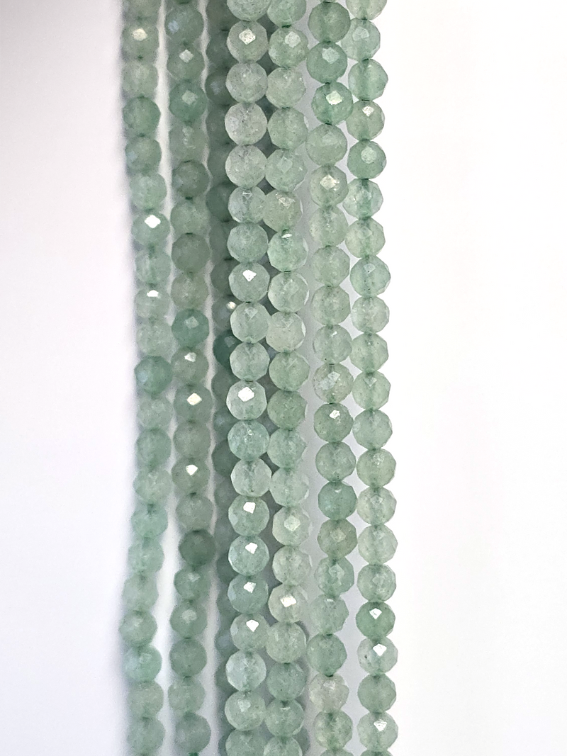 1 strand x 3mm Faceted Round Aventurine Gemstone Beads (4145)