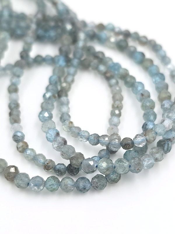 1 strand x 3mm Faceted Round Kyanite Gemstone Beads (4149)