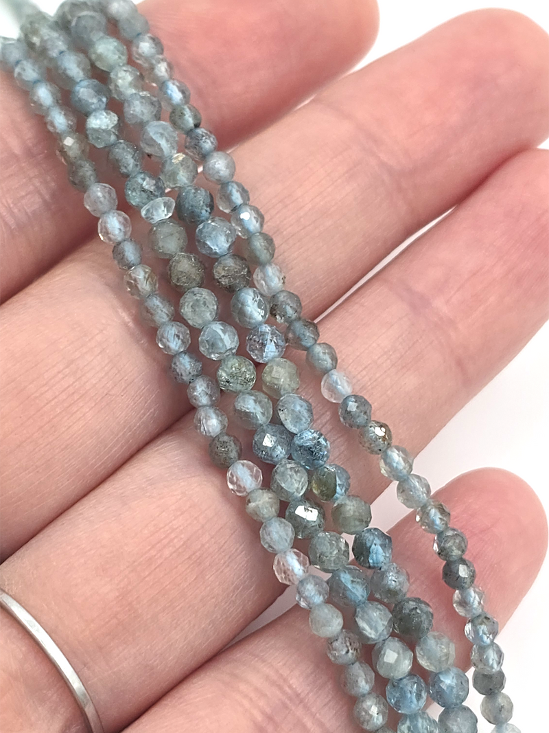 1 strand x 3mm Faceted Round Kyanite Gemstone Beads (4149)