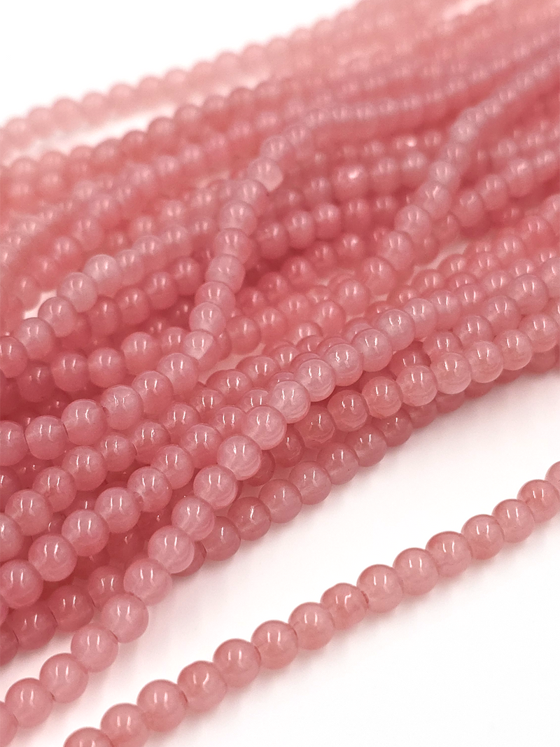 1 strand x Dusty Pink Jade Imitation Round Glass Beads, 4.5mm