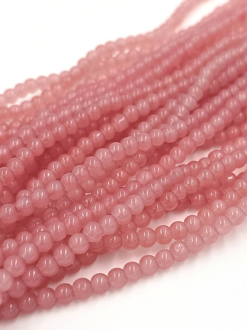 1 strand x Dusty Pink Jade Imitation Round Glass Beads, 4.5mm