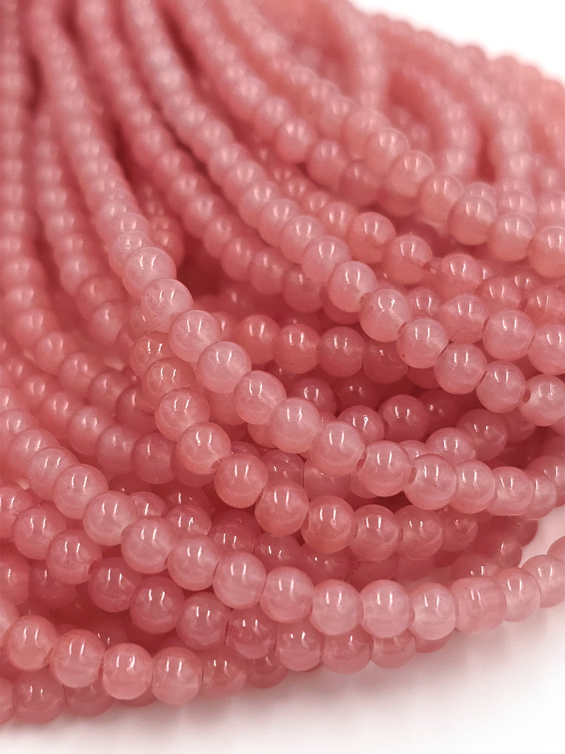 1 strand x Dusty Pink Jade Imitation Round Glass Beads, 4.5mm