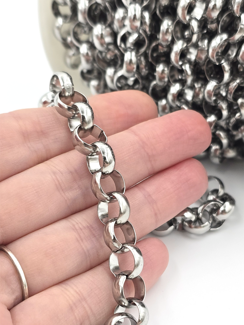 1 metre x Chunky Stainless Steel Rolo Chain