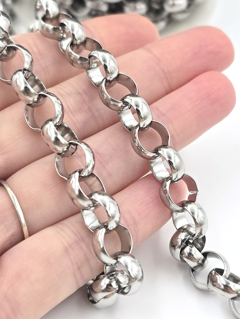 1 metre x Chunky Stainless Steel Rolo Chain