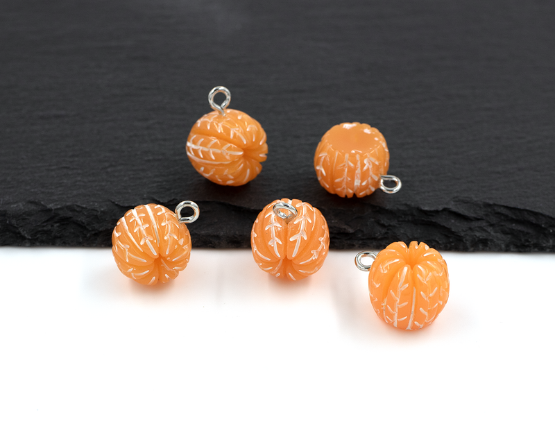 2 x Tangerine Charms, 16x13mm (3742)