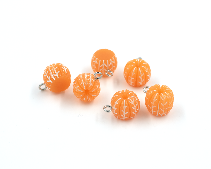 2 x Tangerine Charms, 16x13mm (3742)