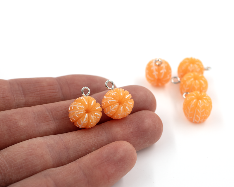 2 x Tangerine Charms, 16x13mm (3742)