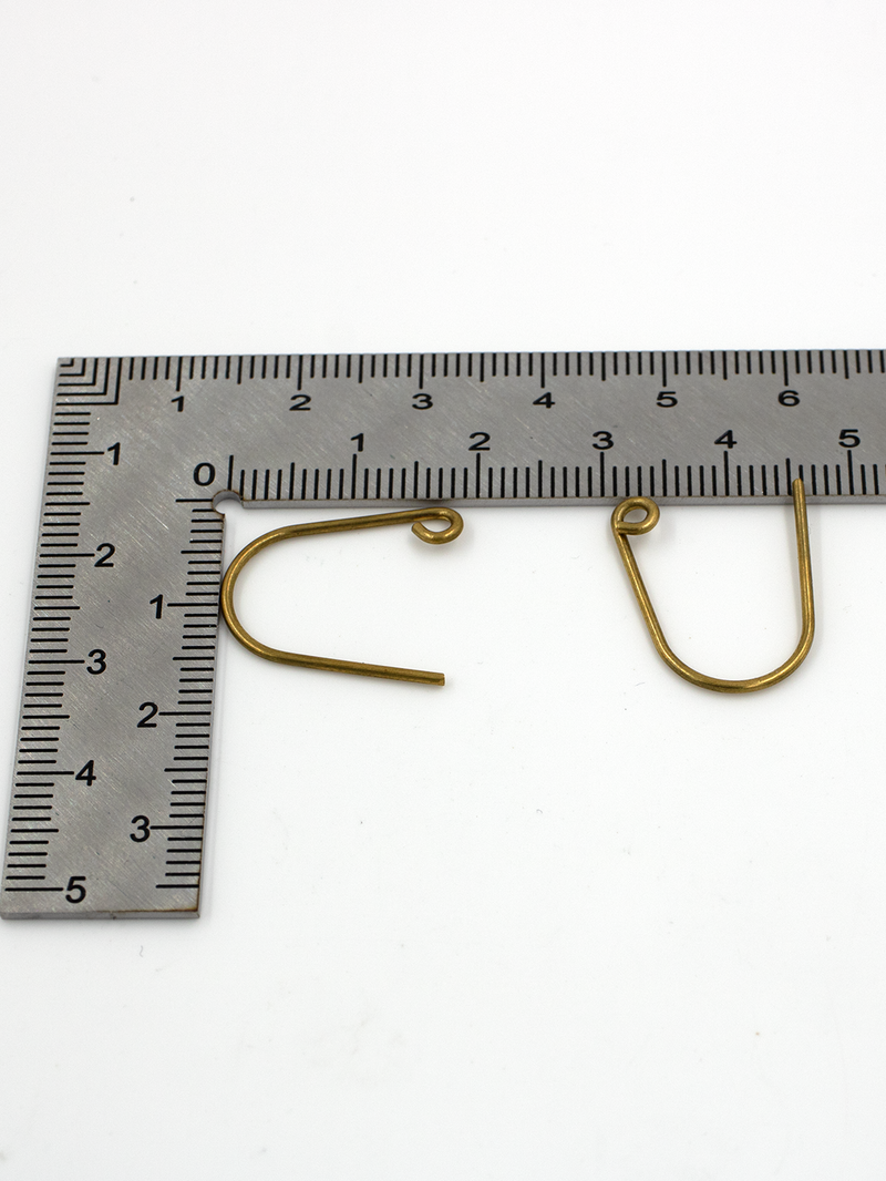 10 x Chunky Raw Brass Earring Hooks (C0703)