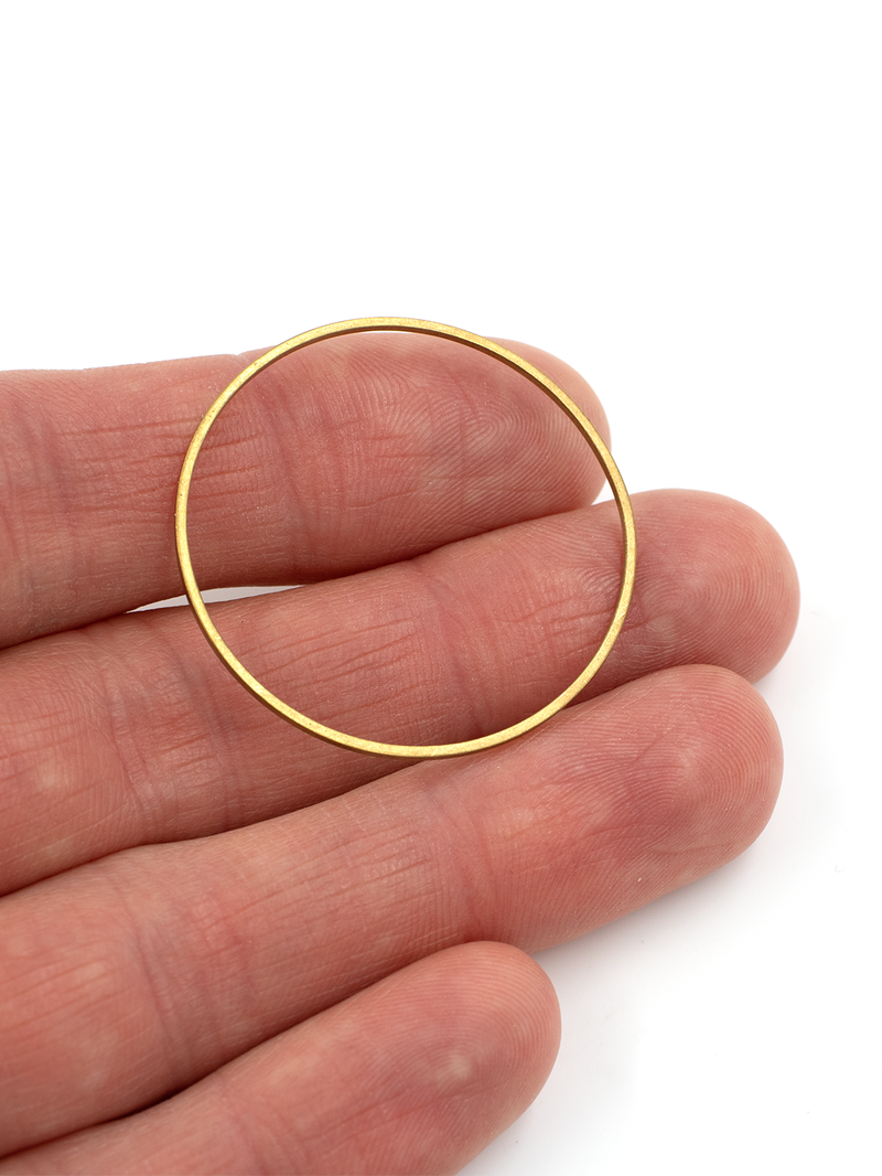 10 x Raw Brass Round Linking Rings, 35mm (C0704)