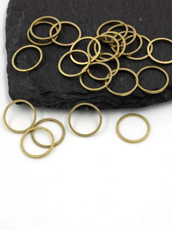 10 x Raw Brass Round Linking Rings, 14mm (C0705)