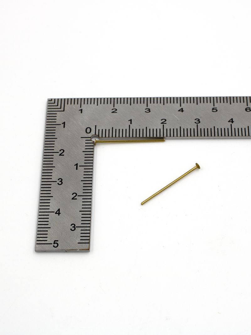 100 x Raw Brass Flat Head Pins, 20x0.7mm (C0710)