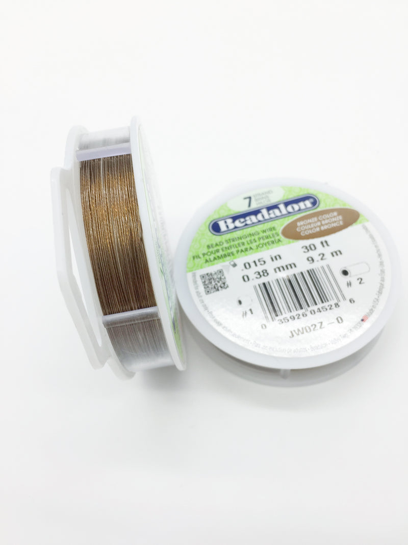 1 spool x Beadalon 7 Strand Stringing Wire 0.30mm (0.12in), Bronze Colour