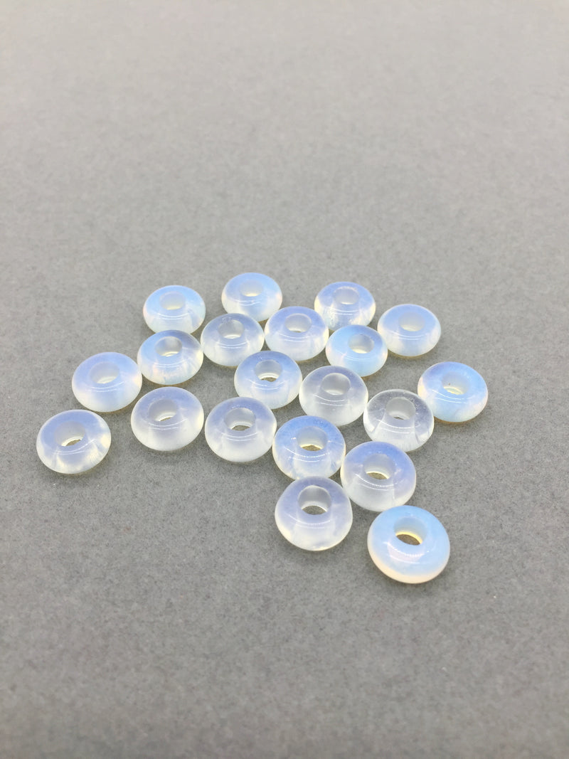 2 x Opalite Gemstone Donut Beads, 10mm (3918)