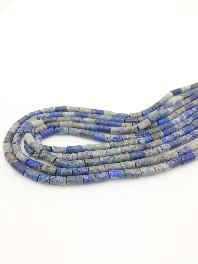 1 strand x Smooth Column Shaped Lapis Lazuli Beads, 7-8mmx4mm