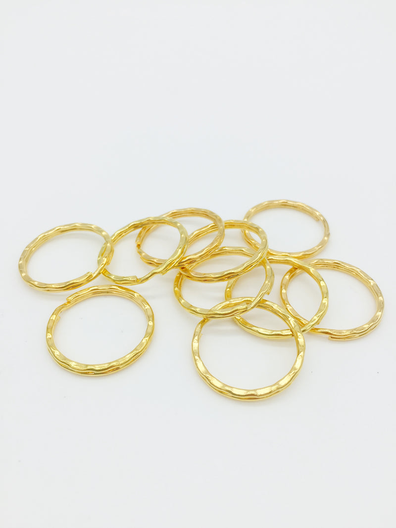 10 x 25mm Gold Split Key Rings for Keychain Making (4111)