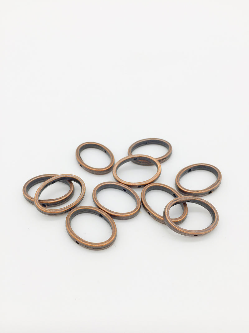 20 x Antique Copper Oval Bead Frames, 19x14mm (4110)