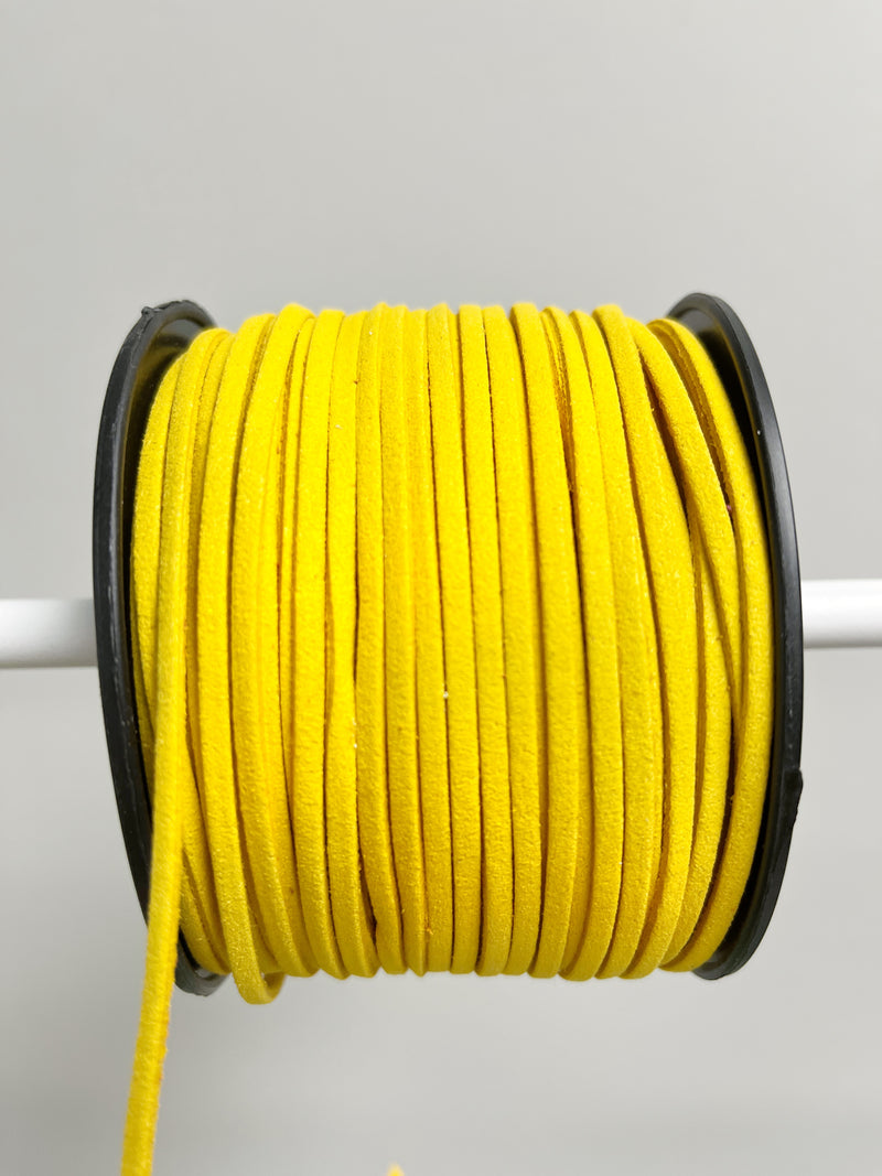 Mustard Yellow Faux Suede Cord, 3mm Soft Flat Cord (R2)