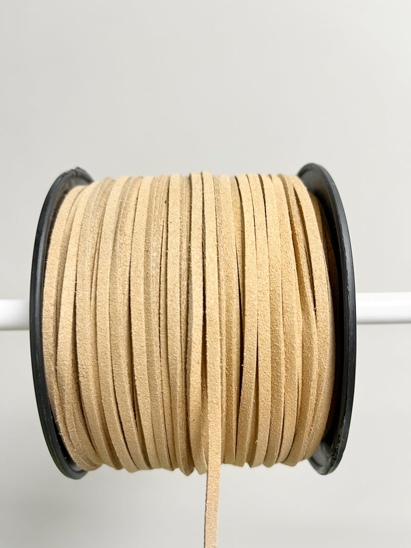 Camel Brown Faux Suede Cord, 3mm Soft Flat Cord (R1)