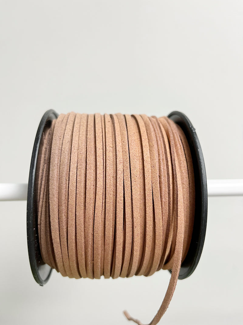 Cocoa Brown Faux Suede Cord, 3mm Soft Flat Cord (R1)