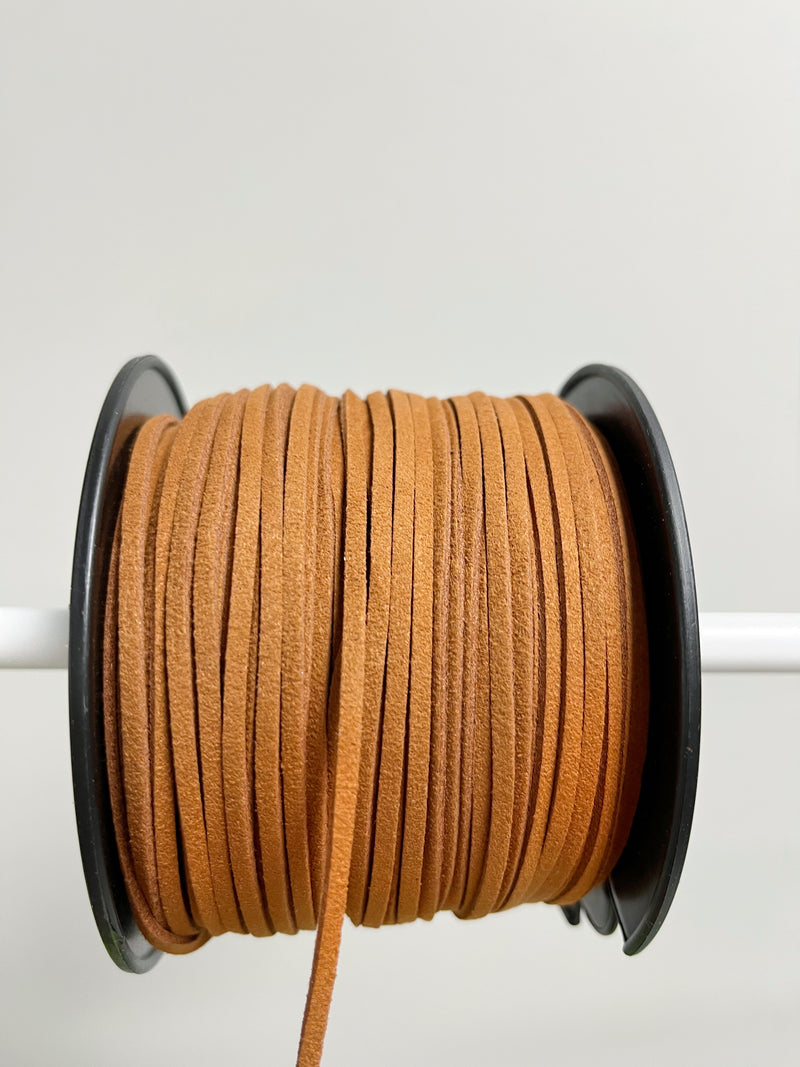 Copper Brown Faux Suede Cord, 3mm Soft Flat Cord (R1)