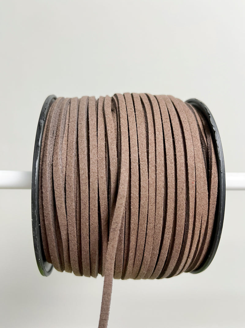 Chocolate Brown Faux Suede Cord, 3mm Soft Flat Cord (R1)