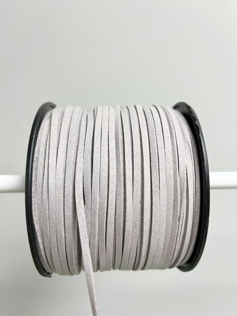 Dove Grey Faux Suede Cord, 3mm Soft Flat Cord (R2)