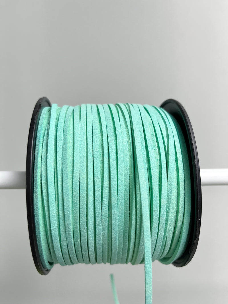 Mint Faux Suede Cord, 3mm Soft Flat Cord (R2)