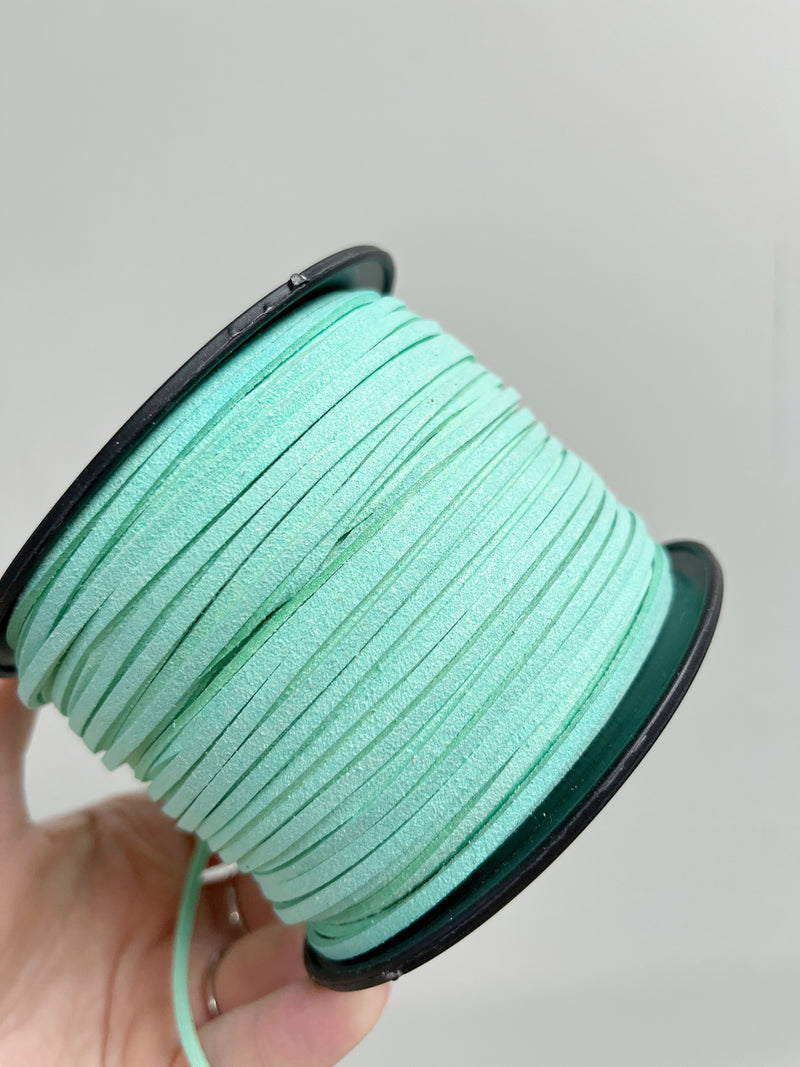 Mint Faux Suede Cord, 3mm Soft Flat Cord (R2)