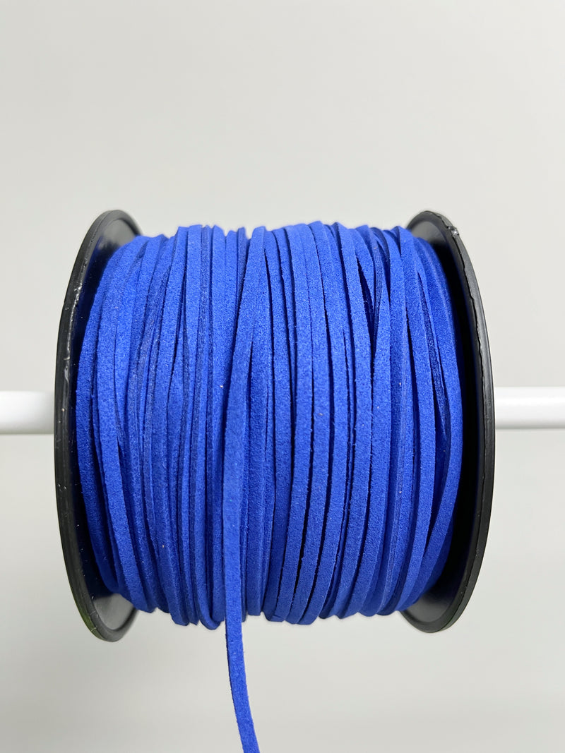 Royal Blue Faux Suede Cord, 3mm Soft Flat Cord (R3)