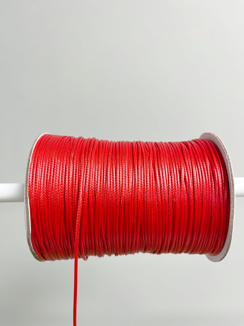 Scarlet Red Waxed Polyester Cord, 1mm Silk Cord (R3)