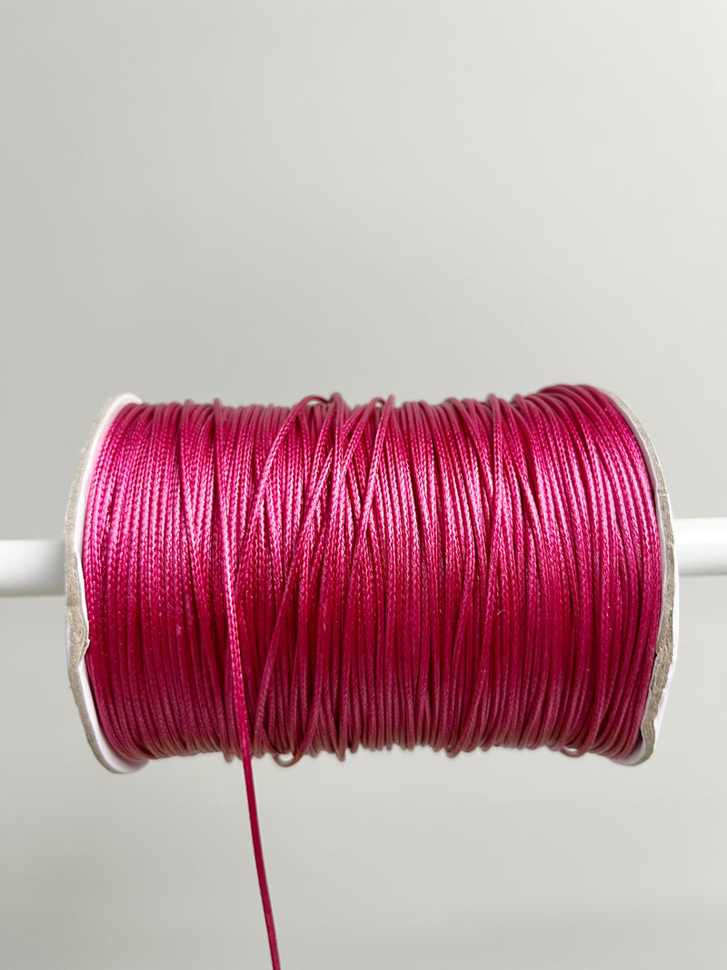 Dark Fuchsia Waxed Polyester Cord, 1mm Silk Cord (R3)