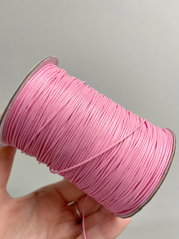 Pink Waxed Polyester Cord, 1mm Silk Cord (R3)