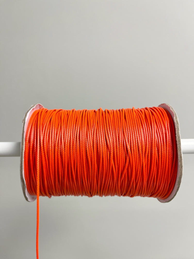 Dark Orange Waxed Polyester Cord, 1mm Silk Cord (R3)