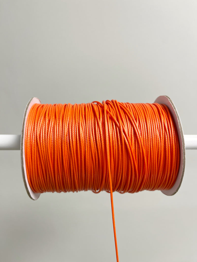 Orange Waxed Polyester Cord, 1mm Silk Cord (R3)