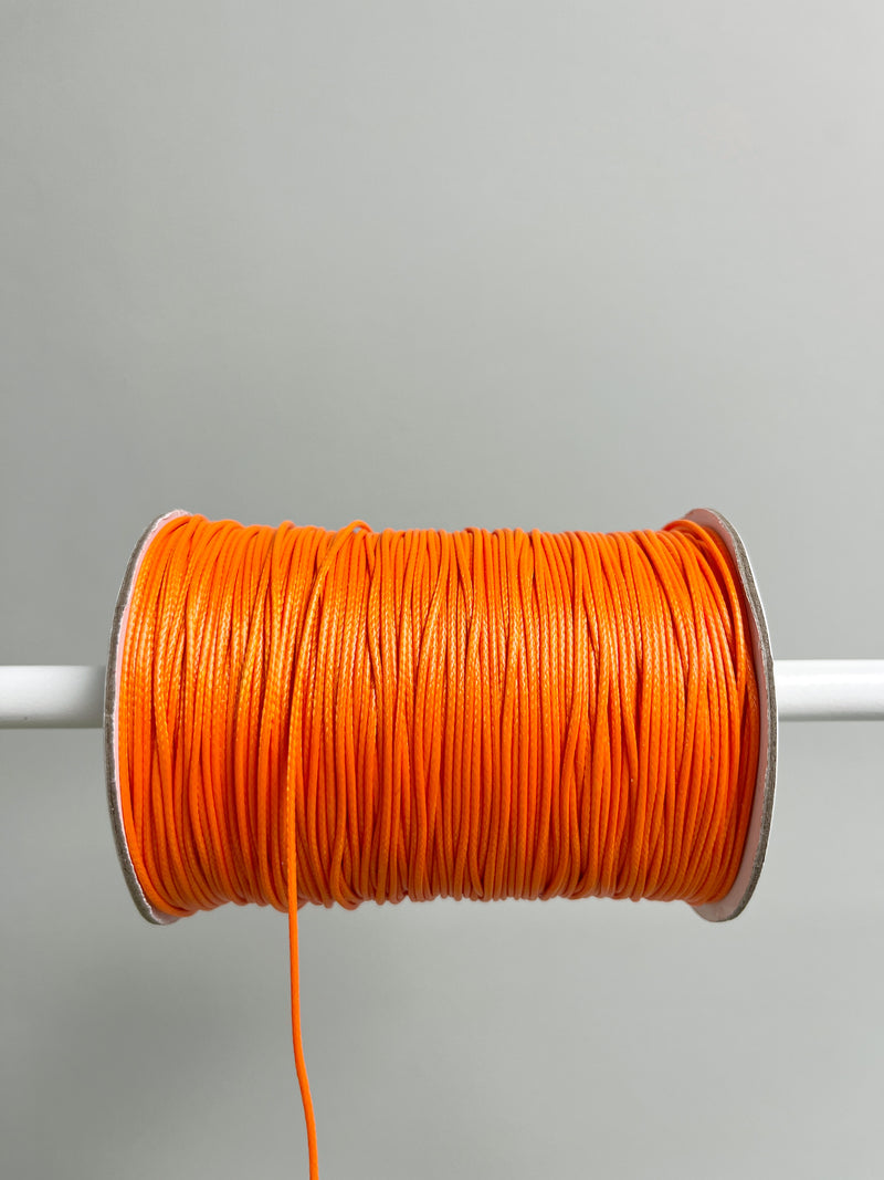 Carrot Orange Waxed Polyester Cord, 1mm Silk Cord (R3)