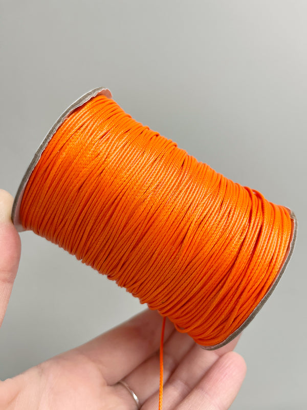 Carrot Orange Waxed Polyester Cord, 1mm Silk Cord (R3)