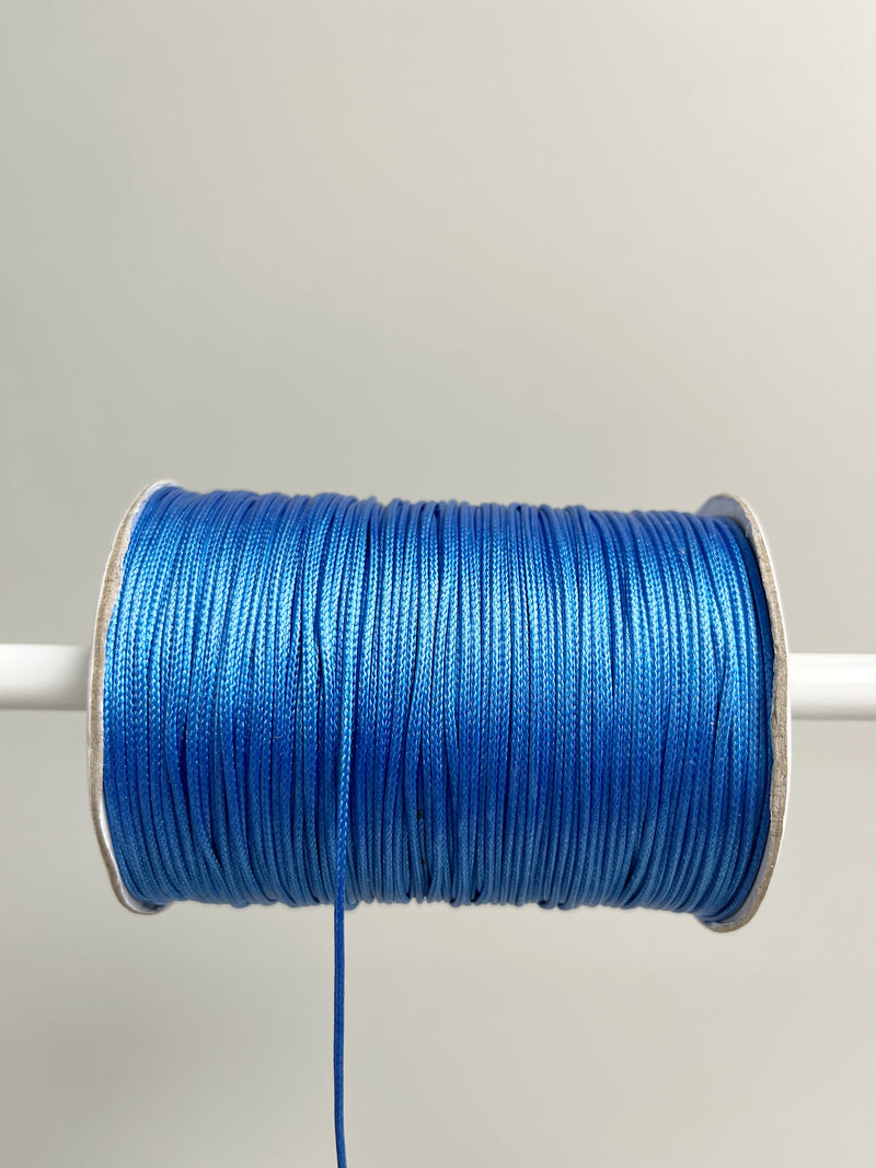 Ultramarine Blue Waxed Polyester Cord, 1mm Silk Cord (R3)