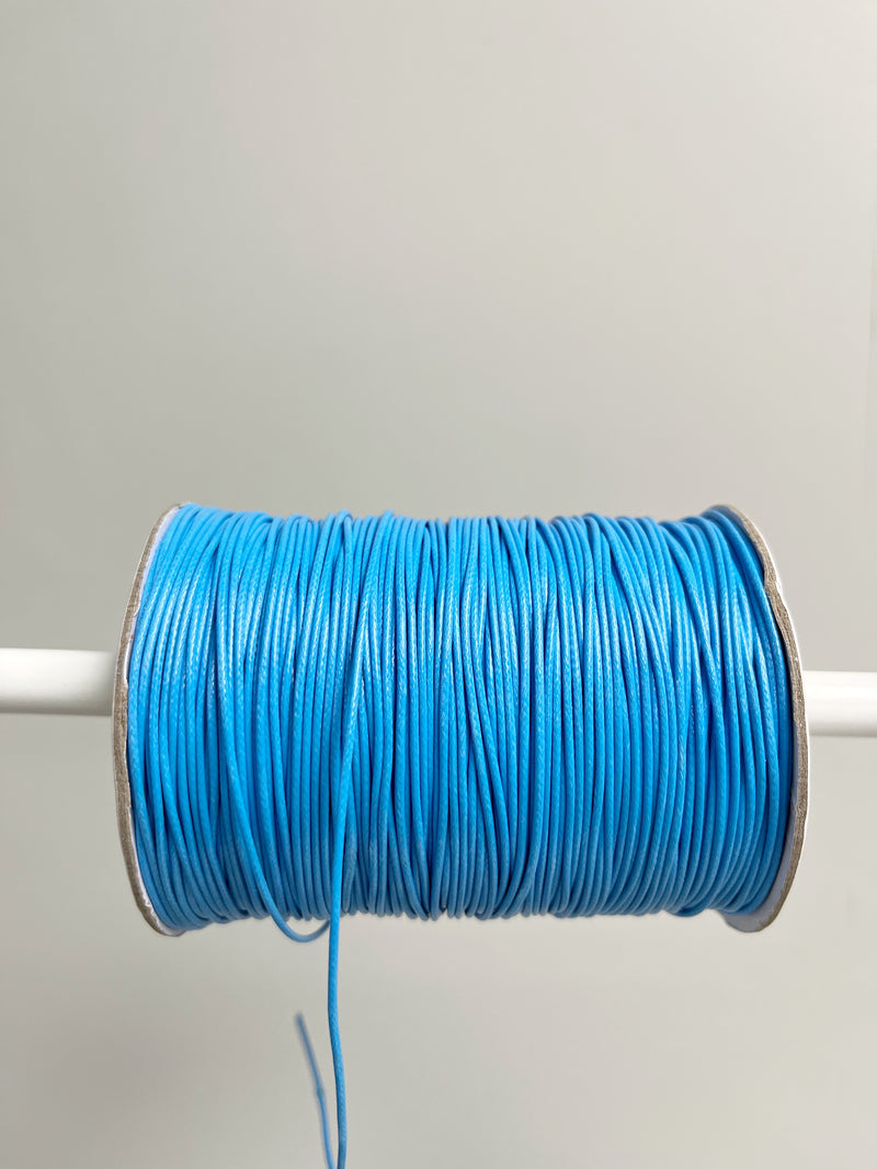 Azure Blue Waxed Polyester Cord, 1mm Silk Cord (R3)