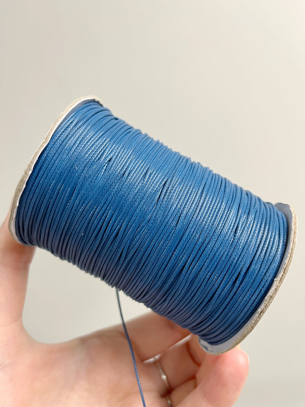 Steel Blue Waxed Polyester Cord, 1mm Silk Cord (R3)