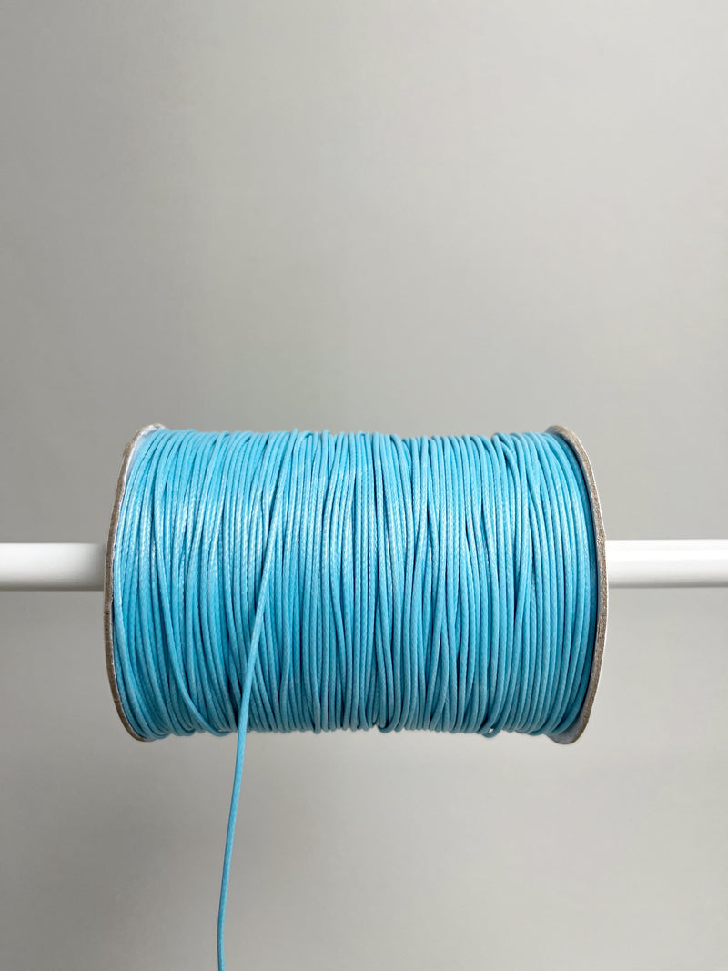 Sky Blue Waxed Polyester Cord, 1mm Silk Cord (R3)