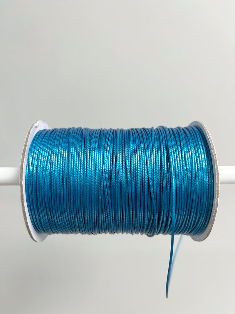 Pacific Blue Waxed Polyester Cord, 1mm Silk Cord (R3)