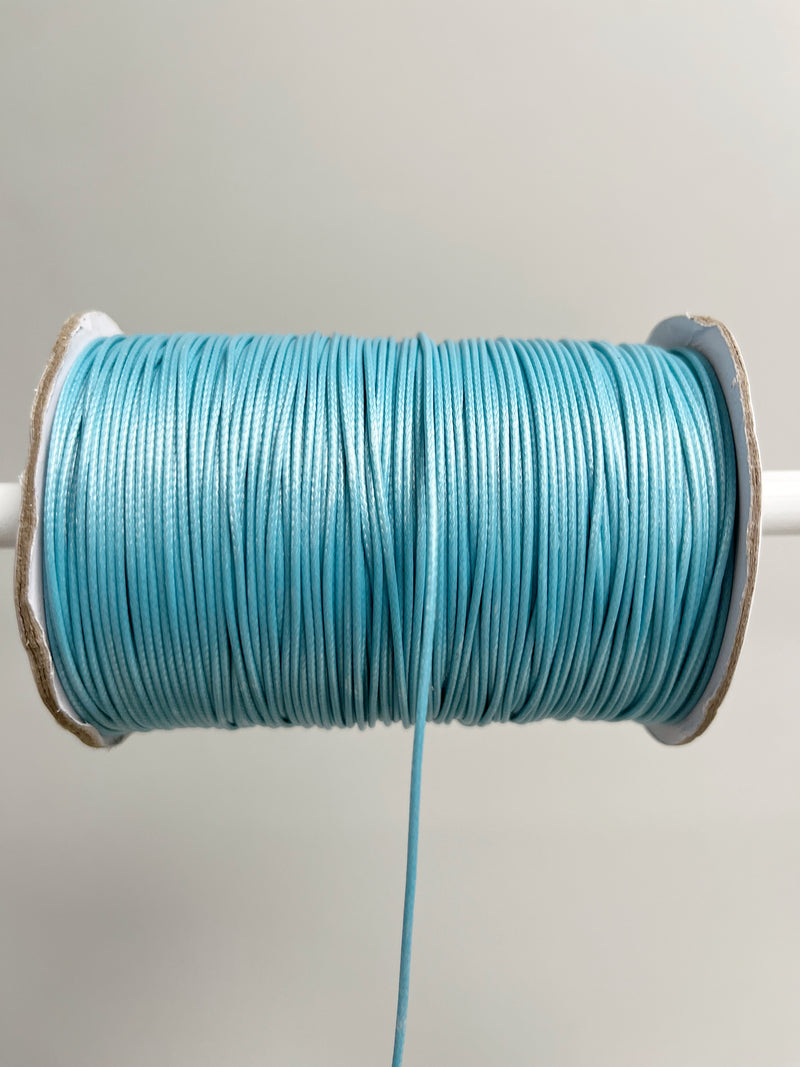 Ice Blue Waxed Polyester Cord, 1mm Silk Cord (R3)