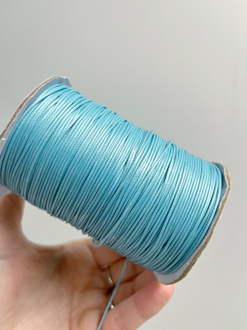 Ice Blue Waxed Polyester Cord, 1mm Silk Cord (R3)