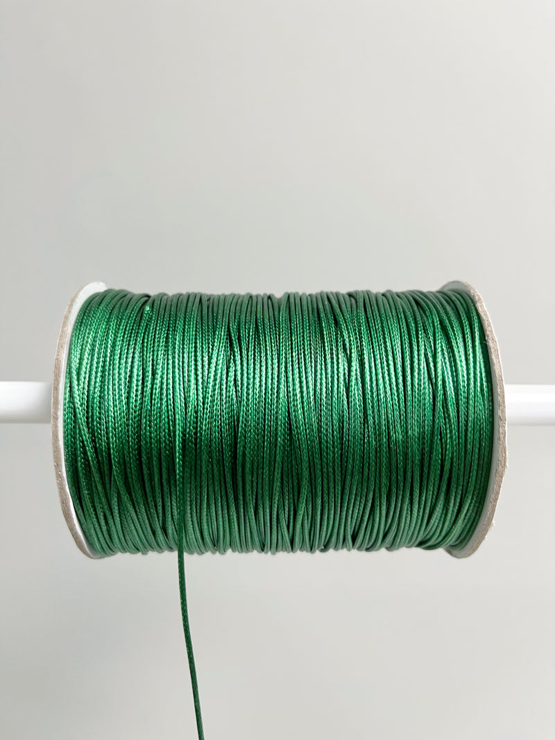 Emerald Green Waxed Polyester Cord, 1mm Silk Cord (R4)