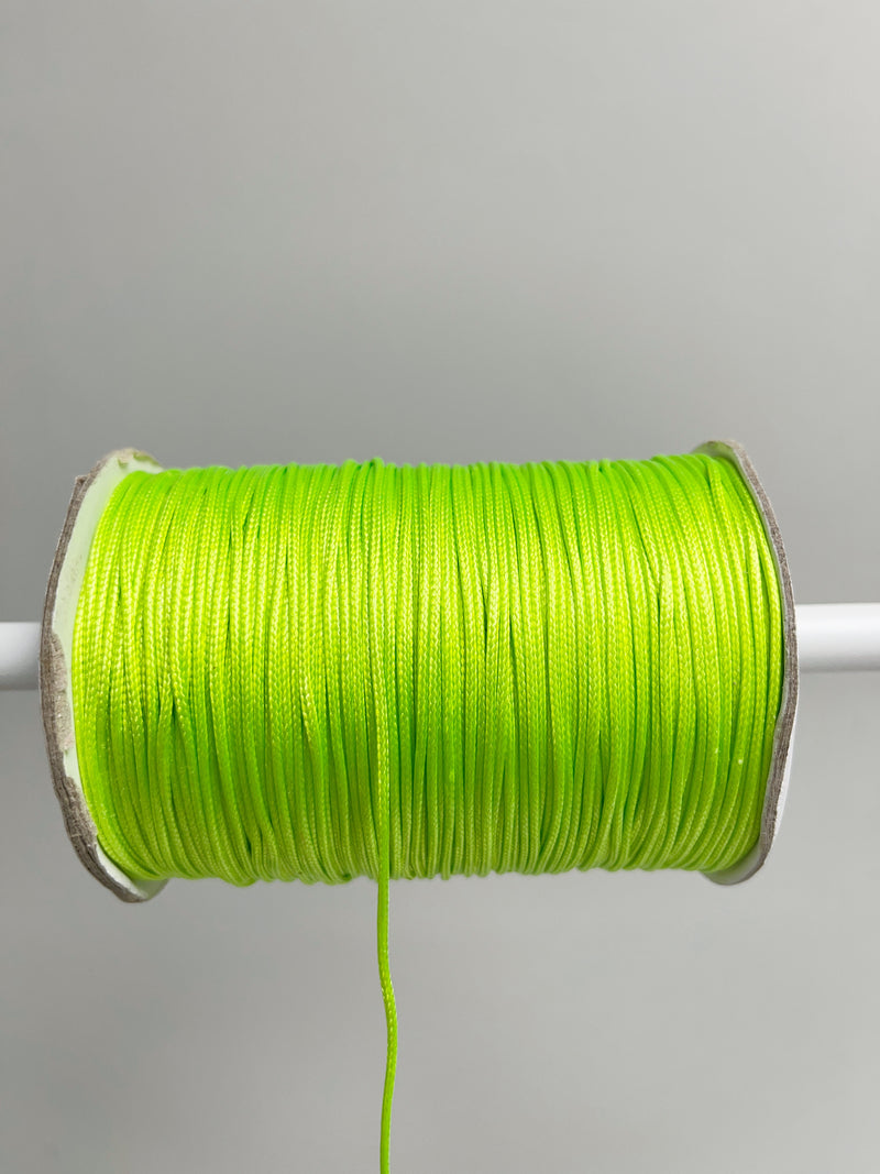 Neon Green Waxed Polyester Cord, 1mm Silk Cord (R4)